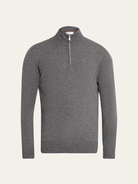 Brunello Cucinelli Men's Cashmere Quarter-Zip Sweater