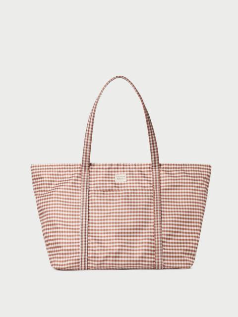 LOEFFLER RANDALL Dina Brown Gingham Travel Tote