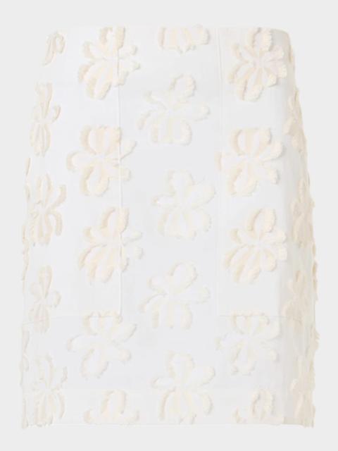 AKRIS 3D Flower Jacquard Cotton Poplin Mini Skirt