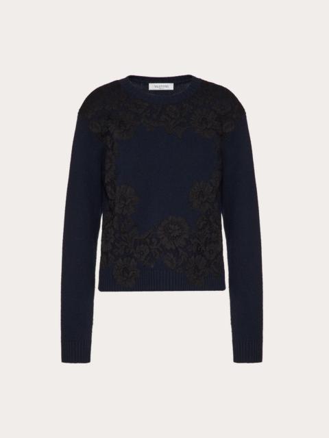 Valentino Cashmere Wool and Heavy Lace Sweater