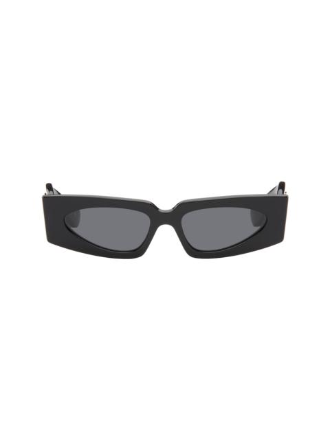 Valentino Black Rectangular Acetate Sunglasses