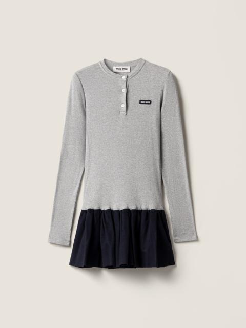 Miu Miu Ribbed knit and velour dress