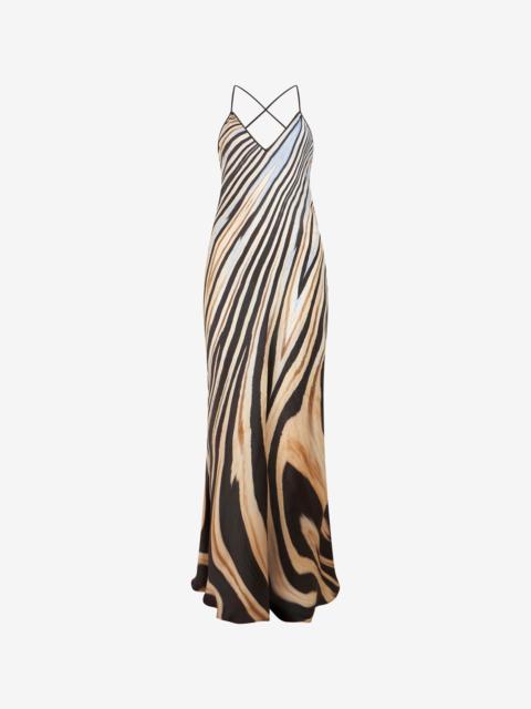 Roberto Cavalli Zebra Print Slip Dress