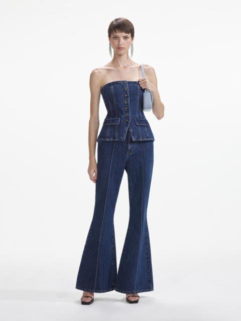 self-portrait Denim Bandeau Jumpsuit