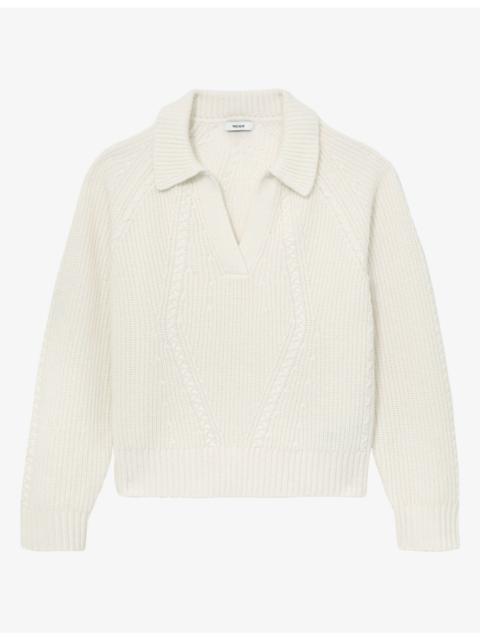 REISS Lindy Cable-Knit Wool and Cashmere-Blend Jumper