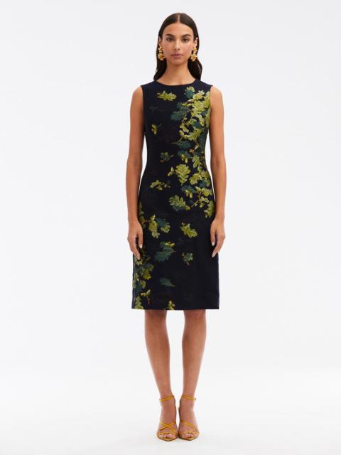 Oscar de la Renta ACORN JACQUARD PENCIL DRESS