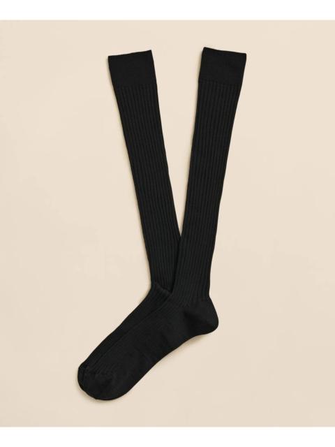 Brooks Brothers Merino Wool Blend Over-the-Calf Ribbed Socks