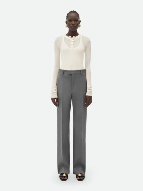 Bottega Veneta Compact Wool Wide Leg Pants