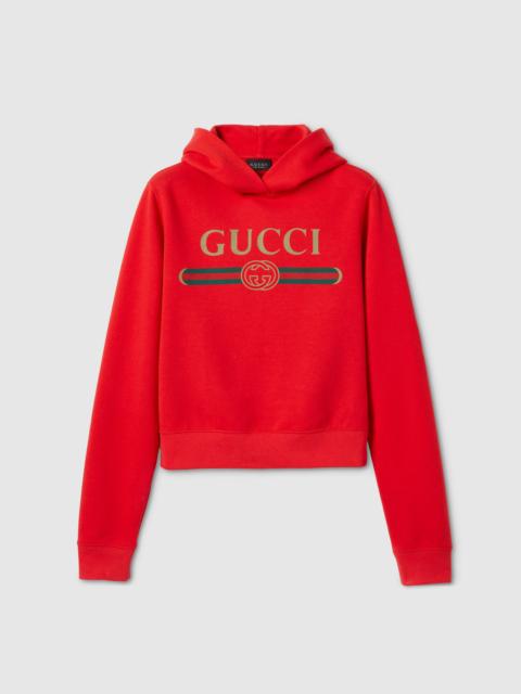 GUCCI Cotton jersey and cashmere sweatshirt with print