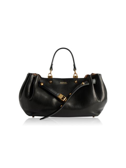 BALENCIAGA Small Fan Leather Carryall Bag