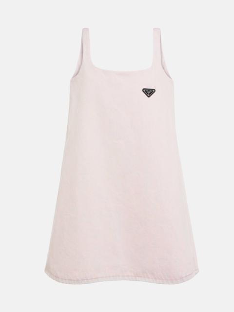 Prada Logo denim A-line minidress