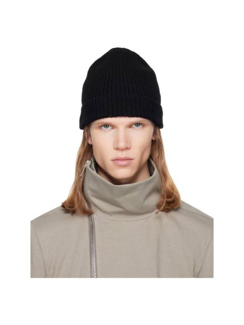 Rick Owens Black Tower Ribbed Beanie