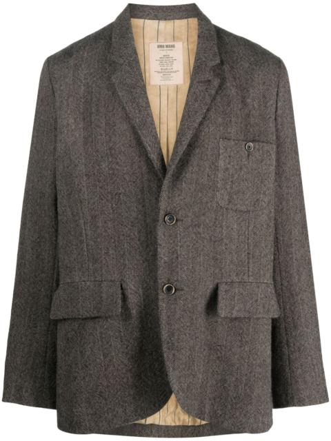 UMA WANG herringbone-pattern single-breasted blazer