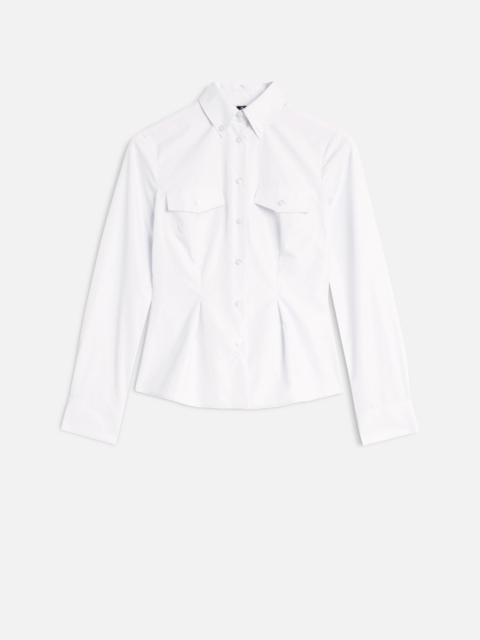 7 For All Mankind SLANT MILITARY SHIRT in Poplin Optical White