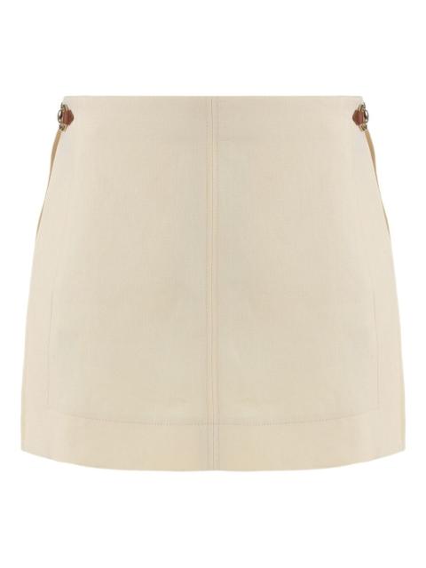 GUCCI trapeze horsebit linen mini skirt