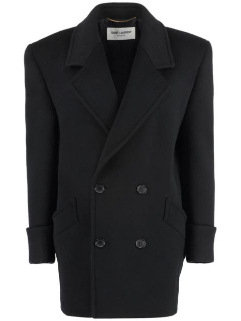 SAINT LAURENT double-breasted wool coat