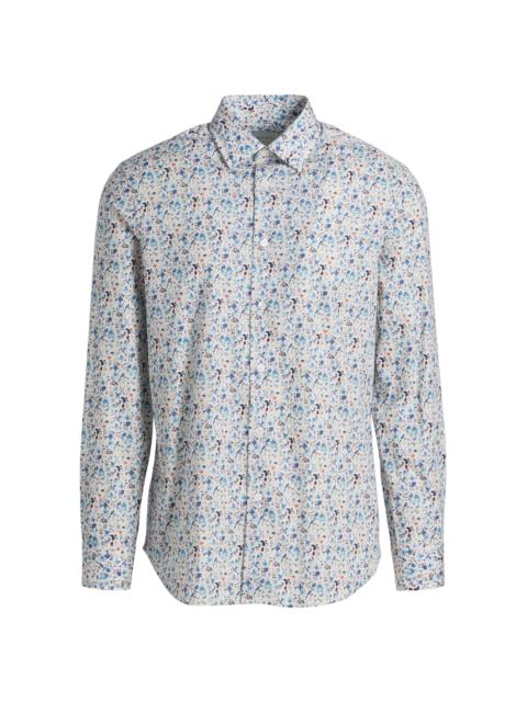 Paul Smith Men's Floral Cotton Regular-Fit Shirt - Light Blue