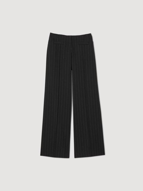 Sandro WIDE-LEG DOUBLE WAISTBAND TROUSERS