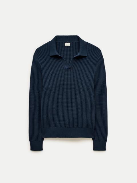 J.CREW Fisherman-rib johnny-collar sweater in cotton