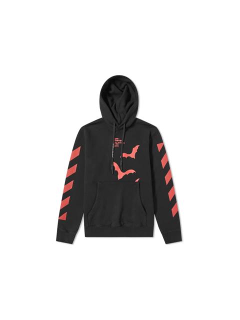 Off-White OFF-WHITE Diagonal Sleeve Bats Slim Fit Hoodie Black Red