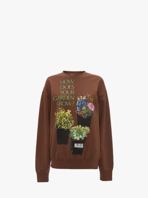 JW Anderson SWEATSHIRT WITH FLOWER POT PRINT