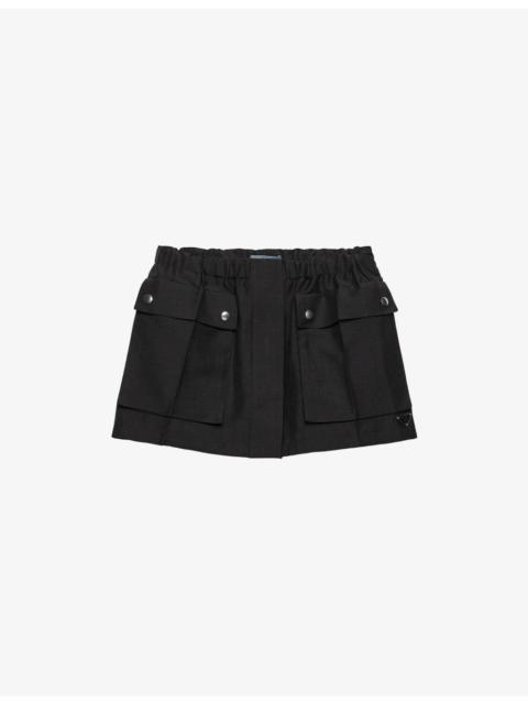 Prada Kid Mohair And Wool Mini Skirt