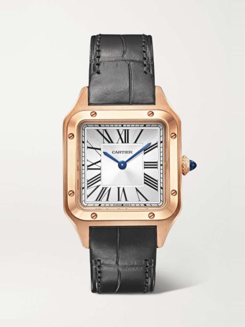 Cartier Santos-Dumont 38mm small 18-karat rose gold and alligator watch