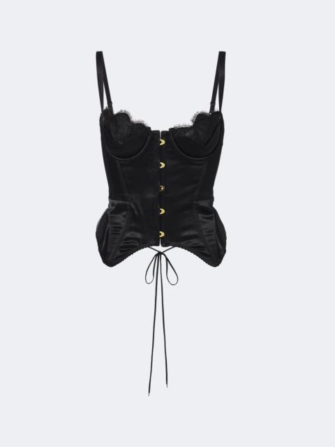 MARIA LUCIA HOHAN Samya lace-trimmed satin bustier top