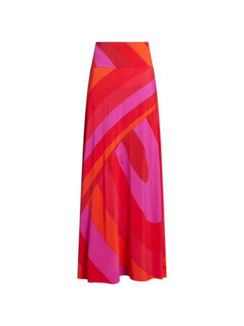 Iride-print maxi skirt