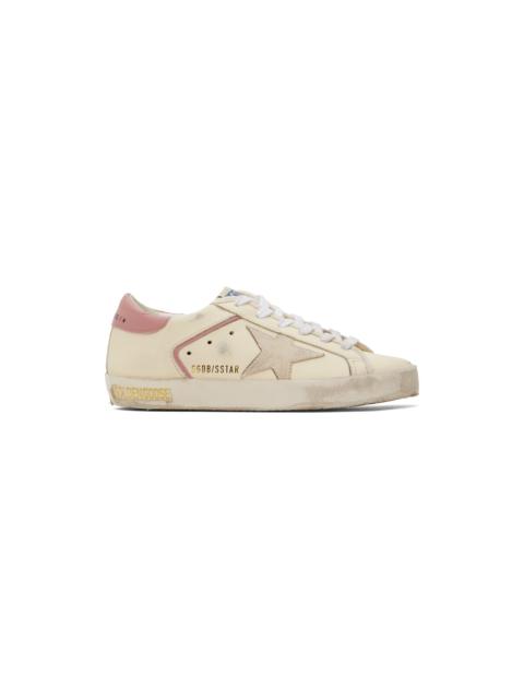 Off-White & Pink Super-Star Suede Sneakers