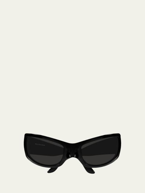 BALENCIAGA 66mm Wraparound Mask Sunglasses