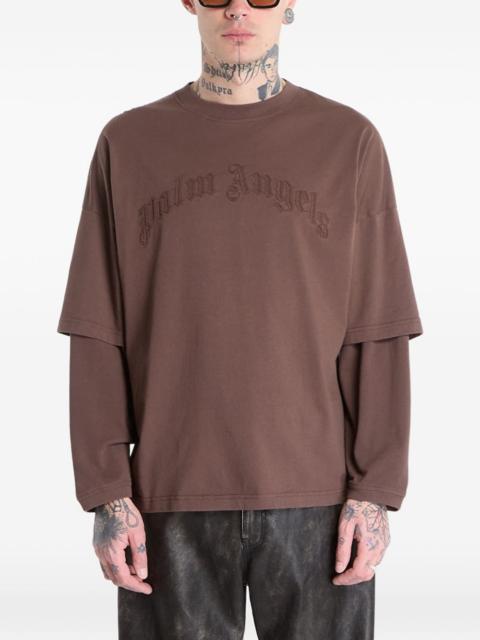 Palm Angels logo-embroidered layered T-shirt