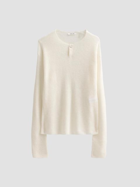 Helmut Lang Men's Textured Henley Top - White