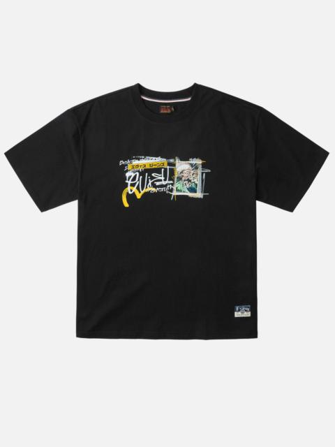 EVISU Handwriting Flying Dragon Embroidered Border T-shirt