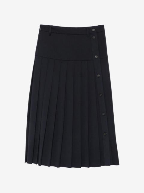 N°21 pleated button-detail midi skirt