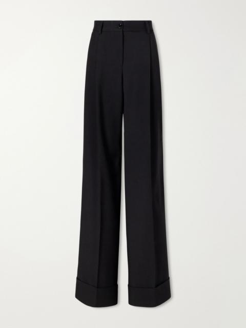 Dolce & Gabbana Wool mid-rise straight-leg pants Black