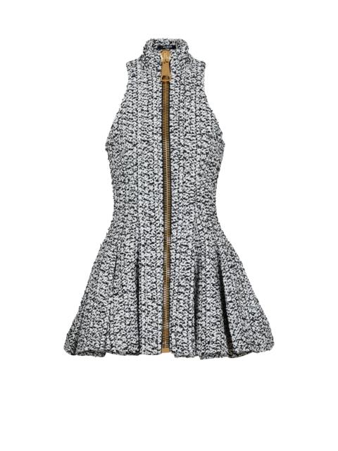 Balmain Sleeveless flared tweed dress