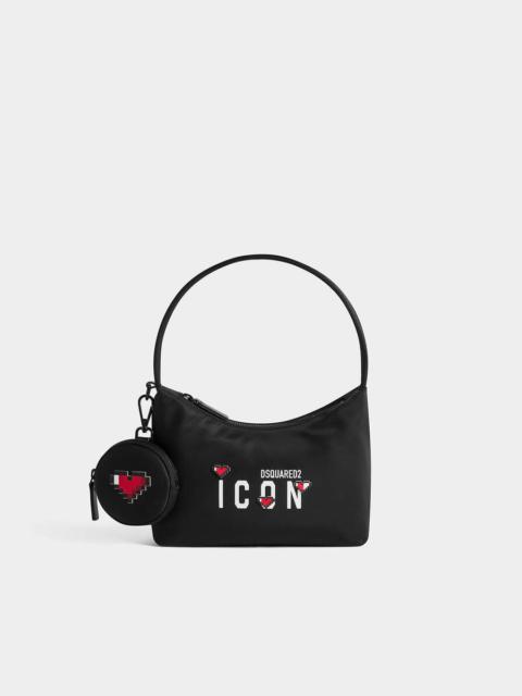 DSQUARED2 ICON MINI HEARTS HOBO BAG