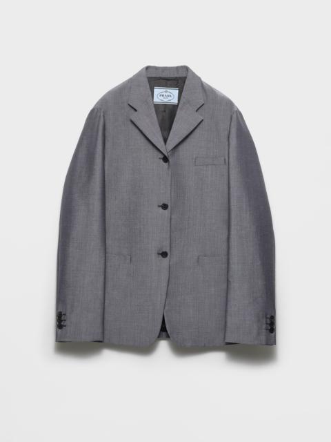 Prada Single-breasted kid mohair jacket