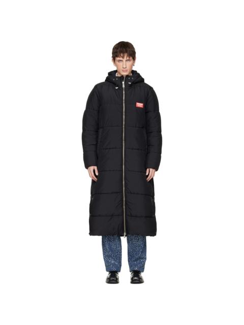 CHARLES JEFFREY LOVERBOY Black Long Bunny Puffer Coat