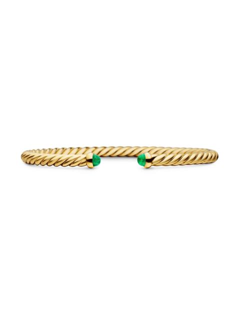 DAVID YURMAN Women's Modern Cablespira Bracelet in 18K Yellow Gold - Emerald