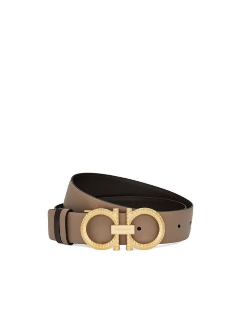 FERRAGAMO knurled-Gancini reversible and adjustable belt