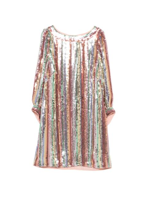 RIXO Laurie striped sequinned mini dress