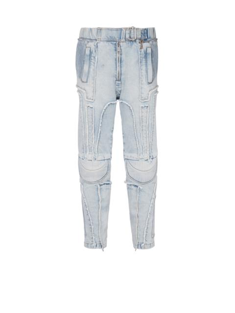 Balmain Ribbed cotton slim-fit jeans