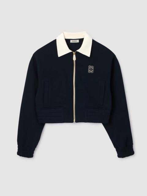 Sandro CROPPED TWO-TONE SWEATSHIRT