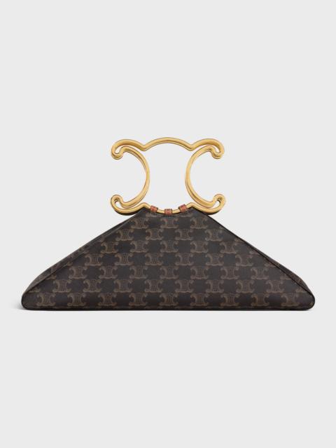 CELINE Triangle Triomphe Frame in Triomphe Canvas and calfskin