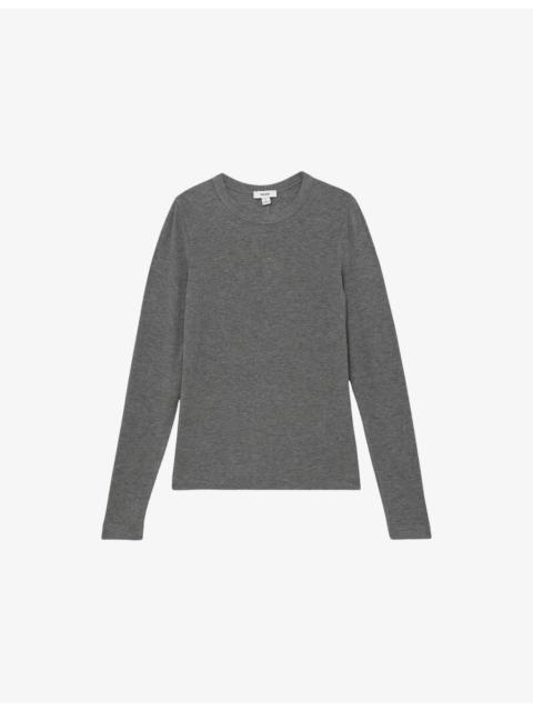REISS Arabelle Round-Neck Stretch-Jersey Top