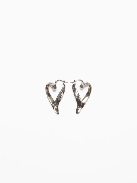 Acne Studios Heart hoops - Antique Silver