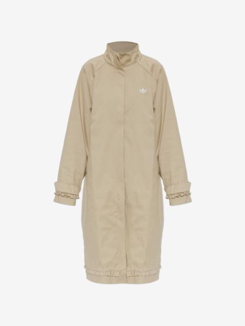 adidas ruffled-trim logo coat