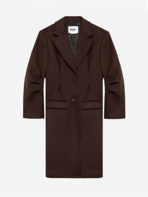 MSGM Single-breasted wool blend coat